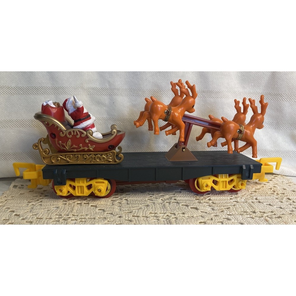Vintage Toy State Animated Christmas Magic Express Train Car Santa's Sleigh